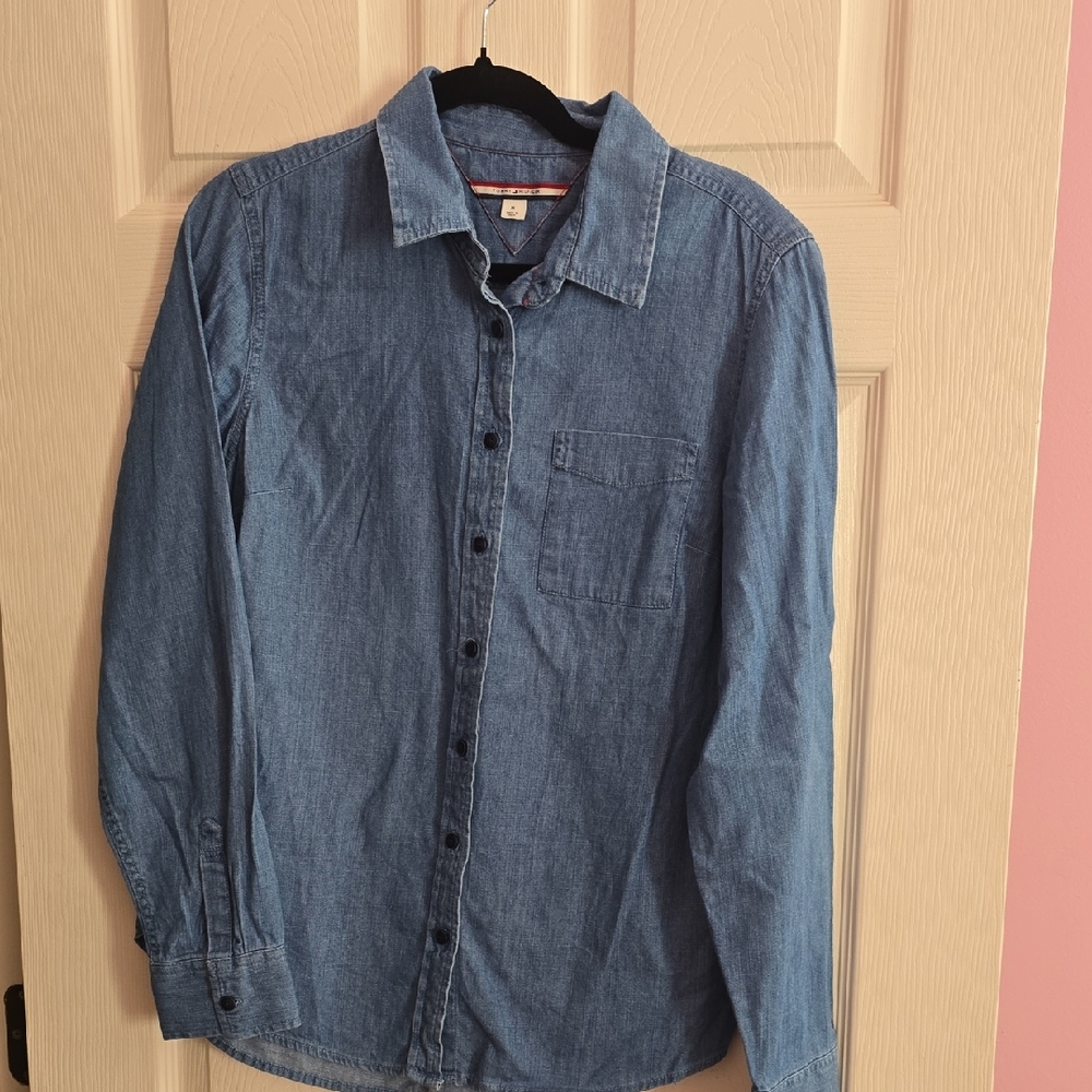 Tommy Hilfiger Women's Blue Button Down Shirt